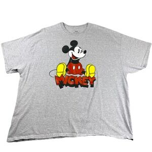 Disney Mickey Mouse T-Shirt 3X‎ Short Sleeve Graphic Gray Mickey Tee
